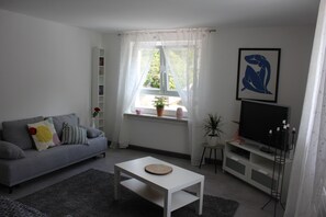 Smart TV, DVD player, books