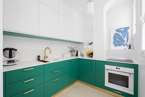 Fridge, microwave, oven, stovetop - Verdant and Vivacious, by Veeve (Paris)