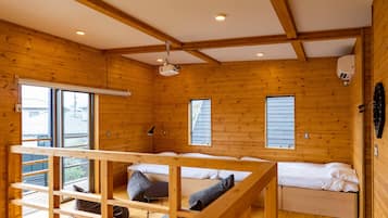 3 bedrooms, desk, blackout curtains, iron/ironing board