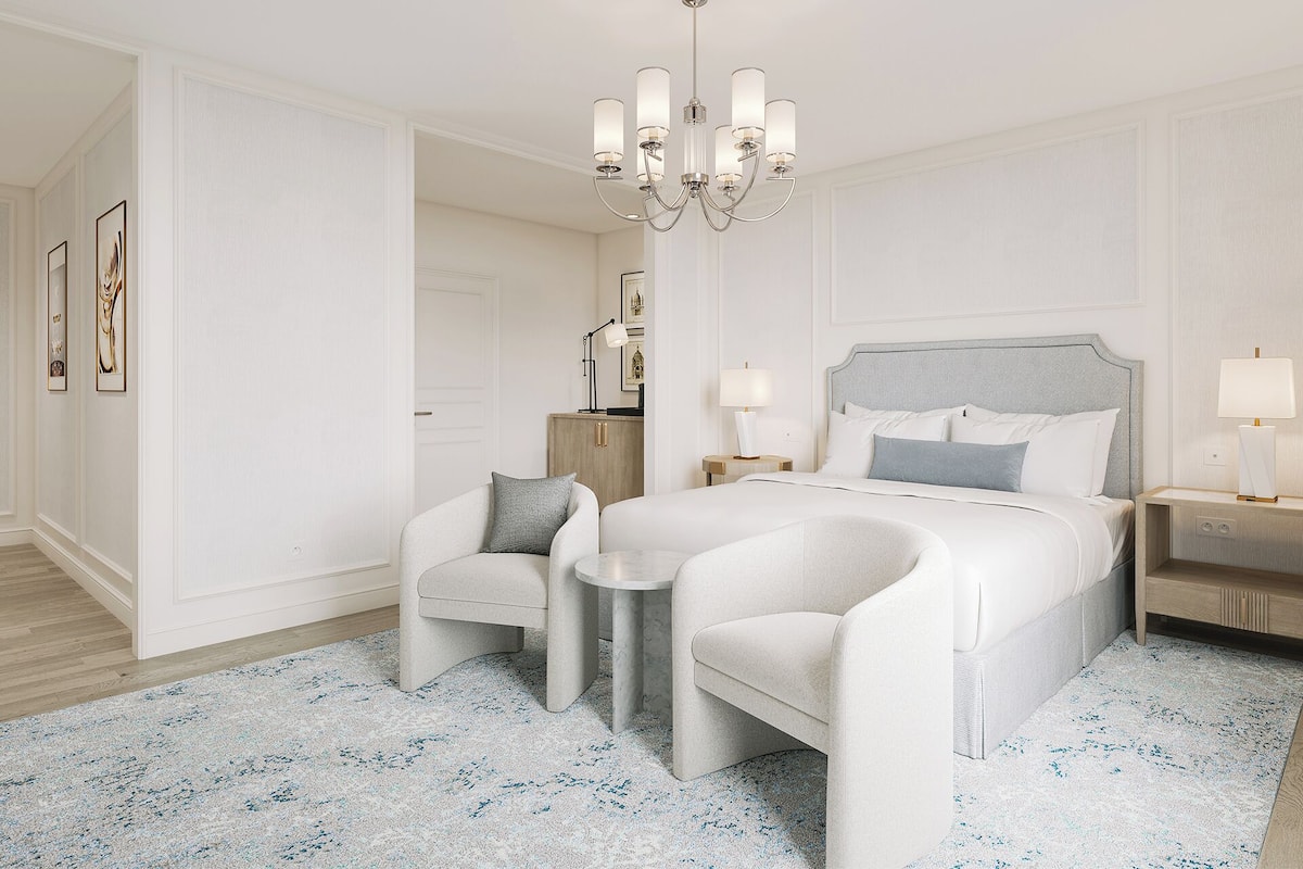 Luxe tweepersoonskamer, uitzicht op wijngaard | Een kluis op de kamer, verduisterende gordijnen, geluiddichte muren