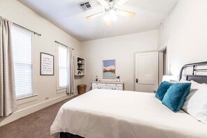 4 bedrooms, iron/ironing board, travel cot, WiFi