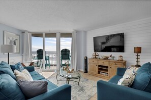 TV, DVD player - Morning Sunrise - 2 bedroom, Oceanfront Condo (North Topsail Beach)