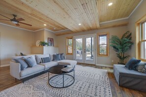 TV, fireplace - Pisgah Forest Retreat w/ Fire Pit, Grill & Views! (Pisgah Forest)