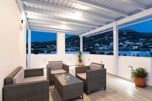 Room, 1 Bedroom, Smoking, Terrace | Living room | Books - Room-third Floor With sea View Double or (Paros)
