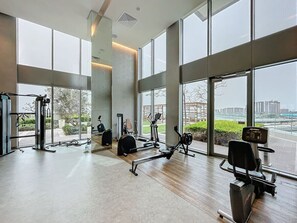 Work out with a city view at our fully equipped gym.