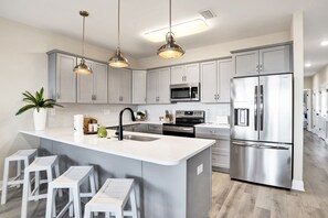 Fridge, microwave, oven, stovetop - Pelican Cove Paradise | Pool, Views & Easy Beach Access (Gulf Shores)