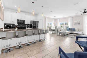 Microwave, dishwasher, high chair