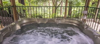 Jacuzzi lodge: Private rainforest with river