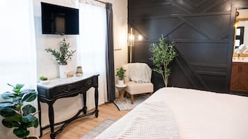 1 slaapkamer, een bureau, een strijkplank/strijkijzer, gratis wifi