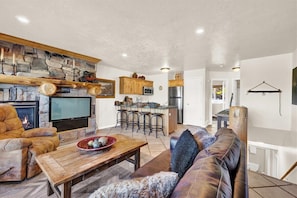 TV, fireplace - Adventure Awaits at MH104 | Pine Hollow Nest in Eden! (Eden)