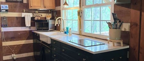 Réfrigérateur, micro-ondes, four, plaque de cuisson