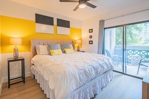 2 bedrooms, desk, iron/ironing board, travel crib