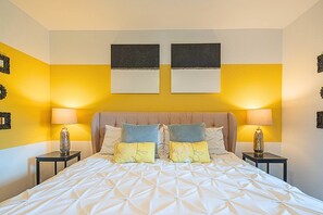 2 bedrooms, desk, iron/ironing board, travel crib