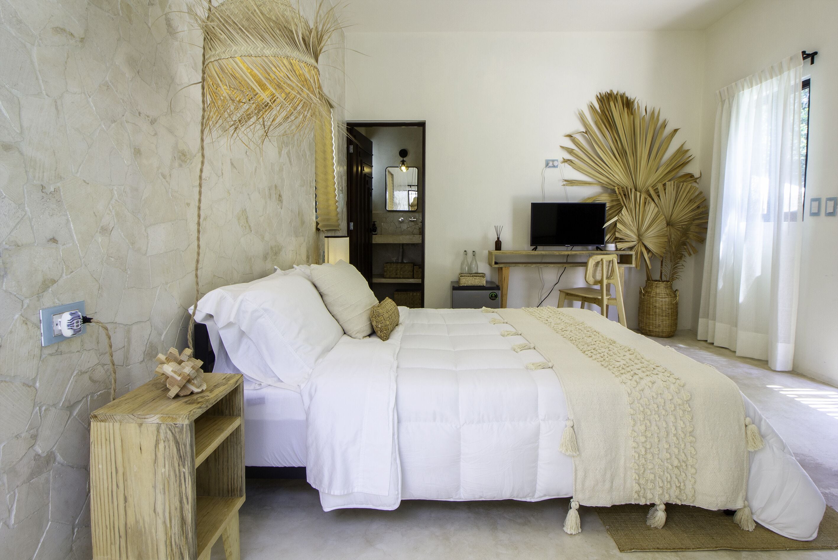 Bungalow Premier, 1 cama Queen size, patio, vista al jardín | 1 habitación, ropa de cama de alta calidad y camas con efecto memoria 