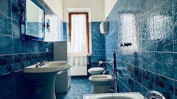 Chuveiro, produtos de toalete biodegradáveis, secador de cabelo, bidê