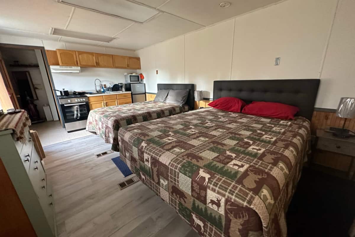 Deluxe Double Room, Multiple Beds, Kitchenette, Mountain View | WiFi (free), bed sheets