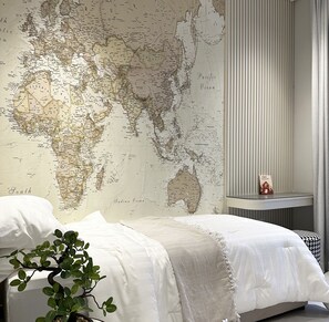 Leilighet – design, 2 soverom | 2 soverom, blendingsgardiner, strykejern/-brett og wi-fi (inkludert)