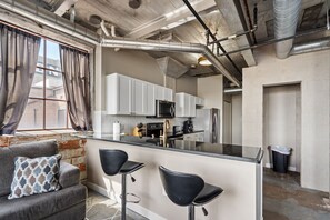 Fridge, microwave, dishwasher, coffee/tea maker - The Nelson Lofts - Unit 2 (1 BR) (Davenport)