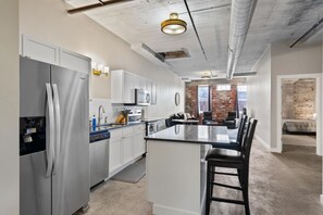 Fridge, microwave, stovetop, dishwasher - The Nelson Lofts - Unit 3 (2 BR) (Davenport)