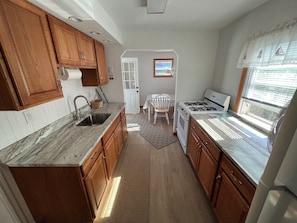Fridge, microwave, oven, stovetop - Family Beach House,steps to beach n boardwalk AC,WiFi,off street parking, CLEAN (Seaside Park)