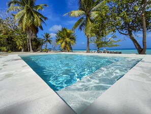 Outdoor pool - Grande Villa Privée 200m² sur Lagon, vue mer 180° (Rangiroa)