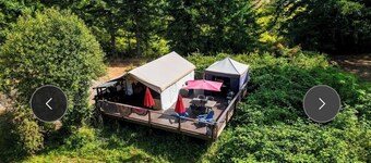 Luxury Safari tent adjacent to the beach, following a nature trail to the river