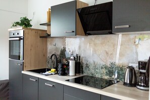 Fridge, oven, stovetop, dishwasher
