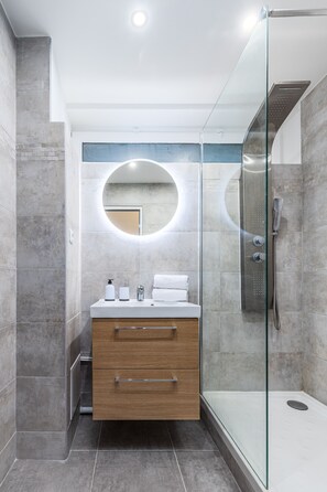 Hair dryer, towels, toilet paper