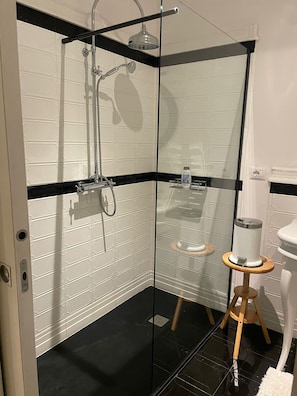 Dusche, Haartrockner, Bidet, Handtücher