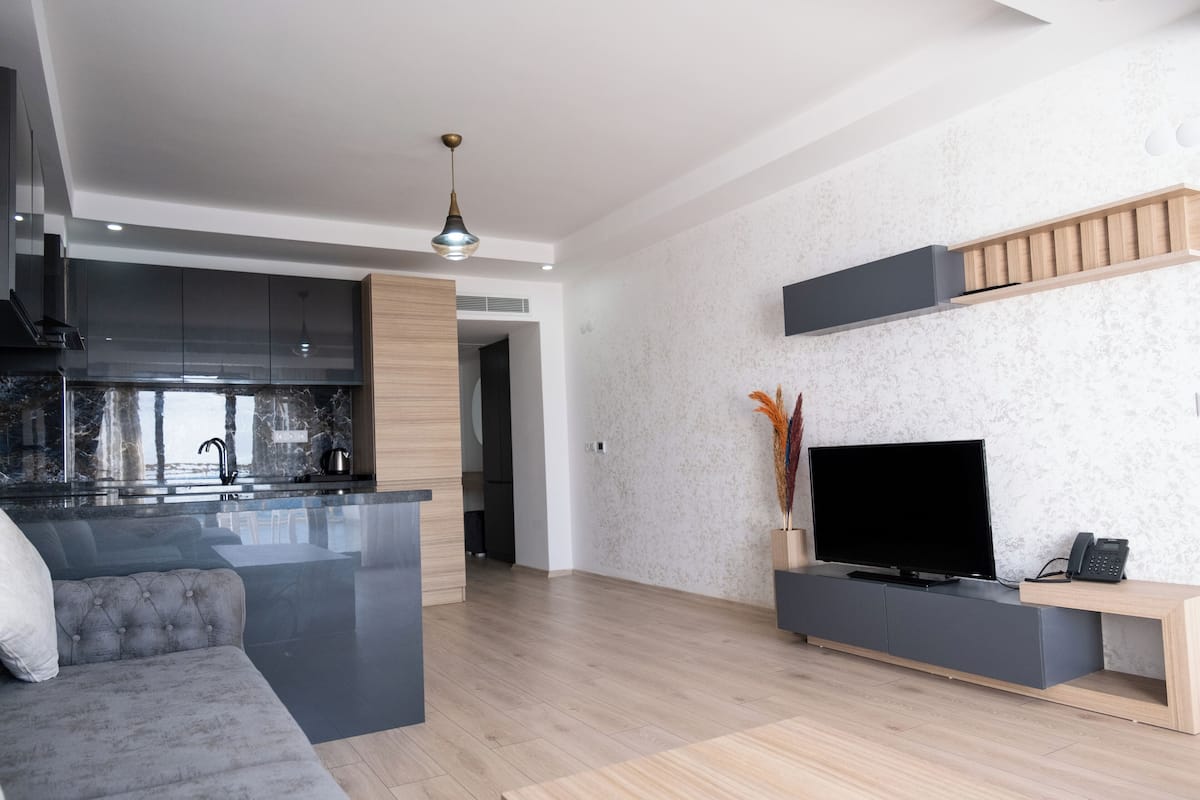 Deluxe studio | 1 slaapkamer, luxe beddengoed, een minibar, verduisterende gordijnen