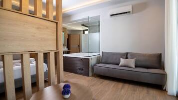 Deluxe Studio | Living area | 42-inch Smart TV with satellite channels