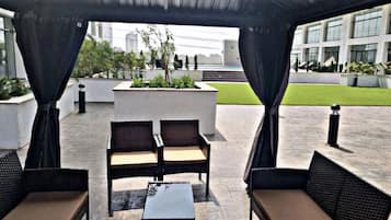 Outdoor banquet area