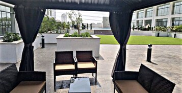 Outdoor banquet area