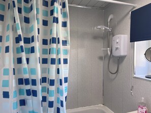 Hair dryer, towels, toilet paper