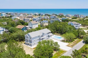 Exterior - Stunning 14BR oceanside Corolla home w/ pool, hot tub, rec area w/ pub, & more! (Corolla)