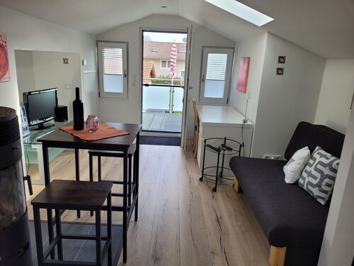 Grassau Zentrum, DG Apartment, Balkon, Bergblick