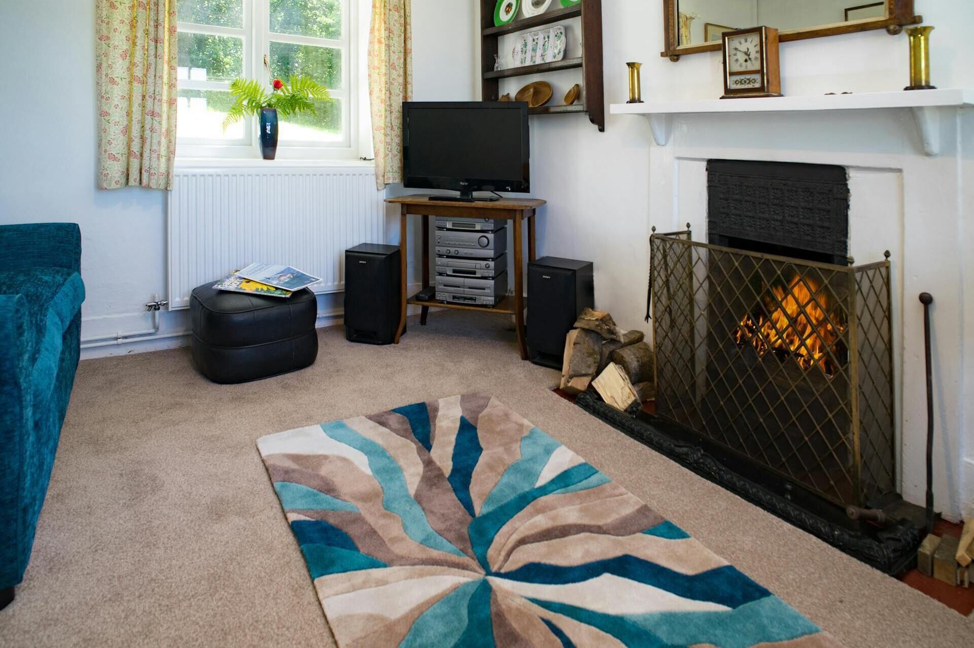 Una Smart TV, una chimenea