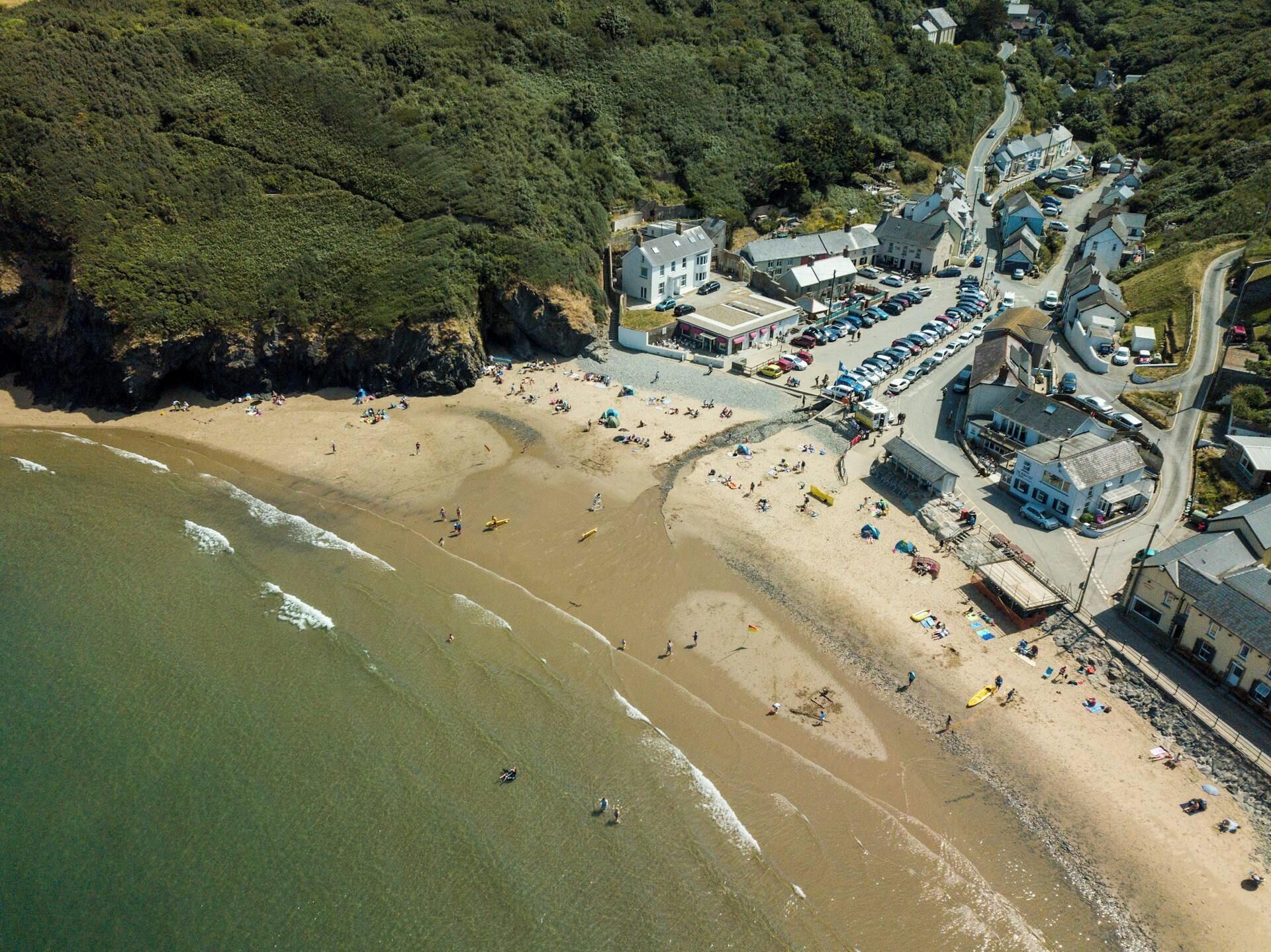 Aerial view of Llangrannog