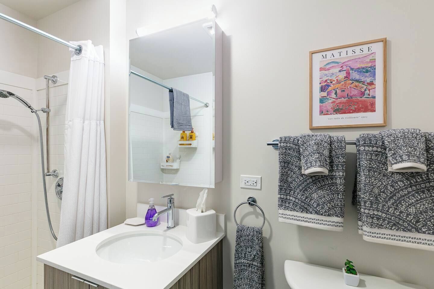 Hair dryer, towels