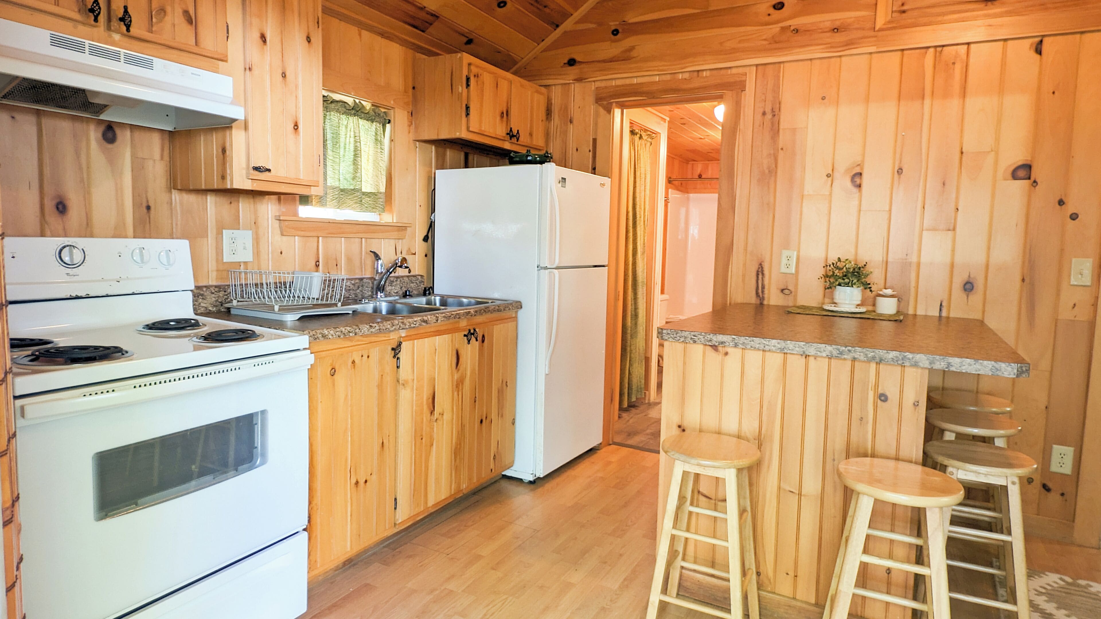 Cabaña Confort, 1 cama Queen size y sofá cama, cocina | Interior