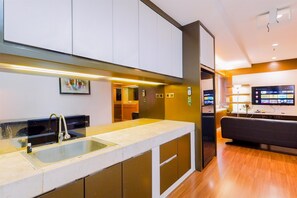 Leilighet | Eget kjøkken | Kjøleskap og kokeplater