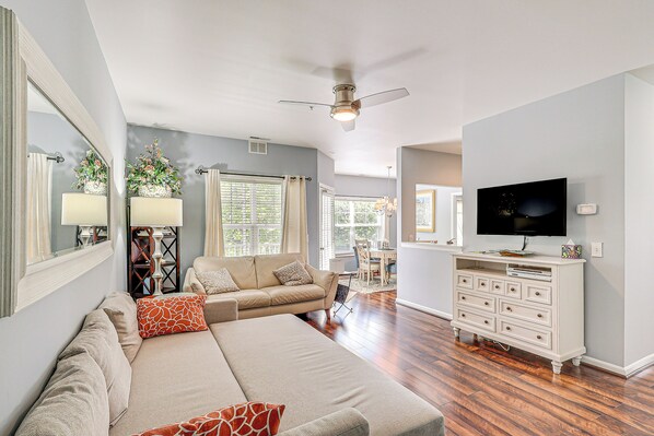 TV, DVD player, books
