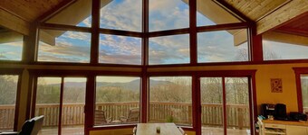 Timber frame chalet with incredible views minutes from Shenandoah National Park.