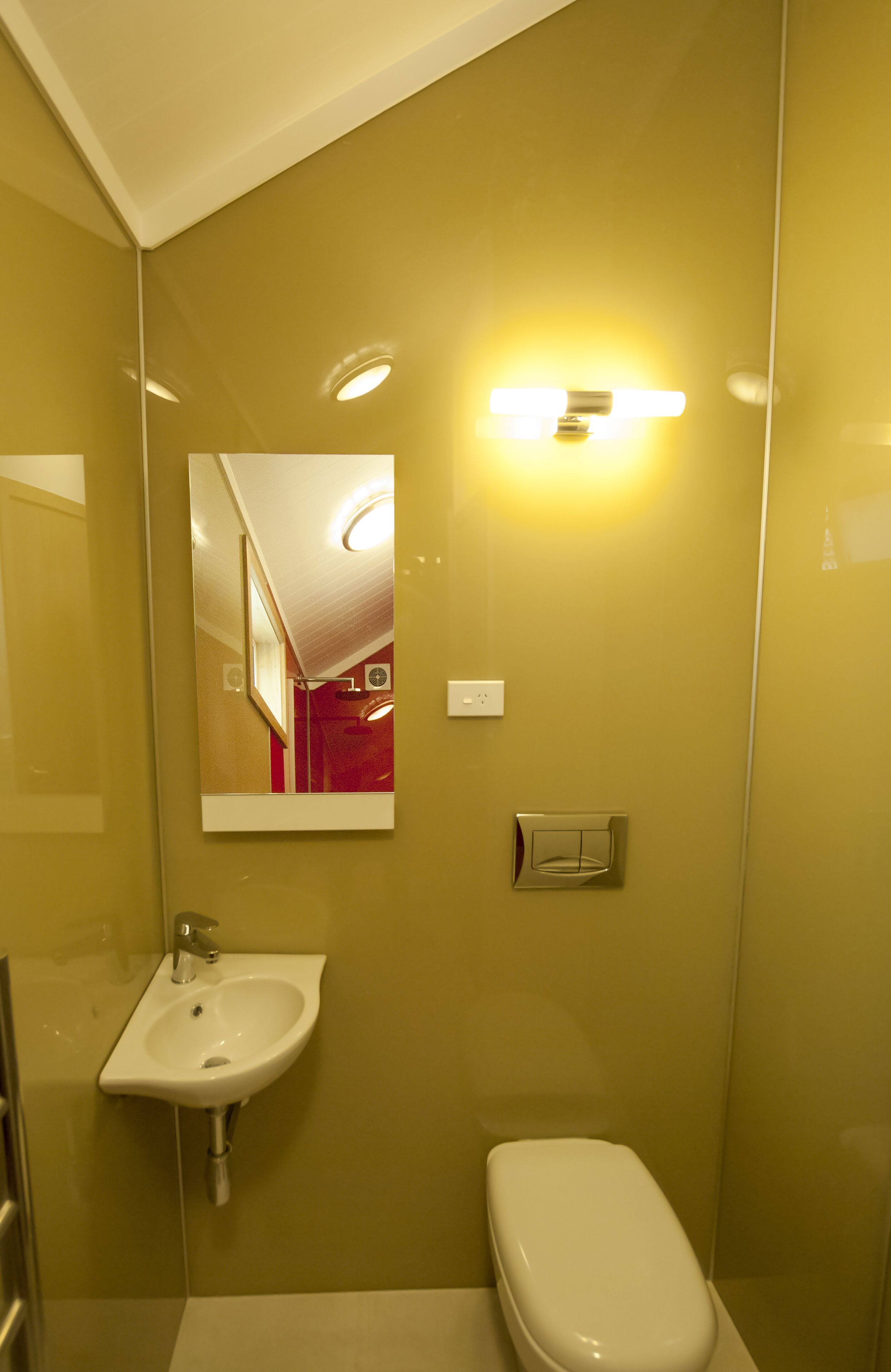 Shower, towels, toilet paper