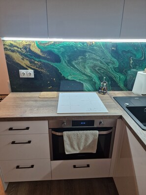 Private kitchen - Apartamentai Klaipėda self chec-in free parking (Klaipeda)