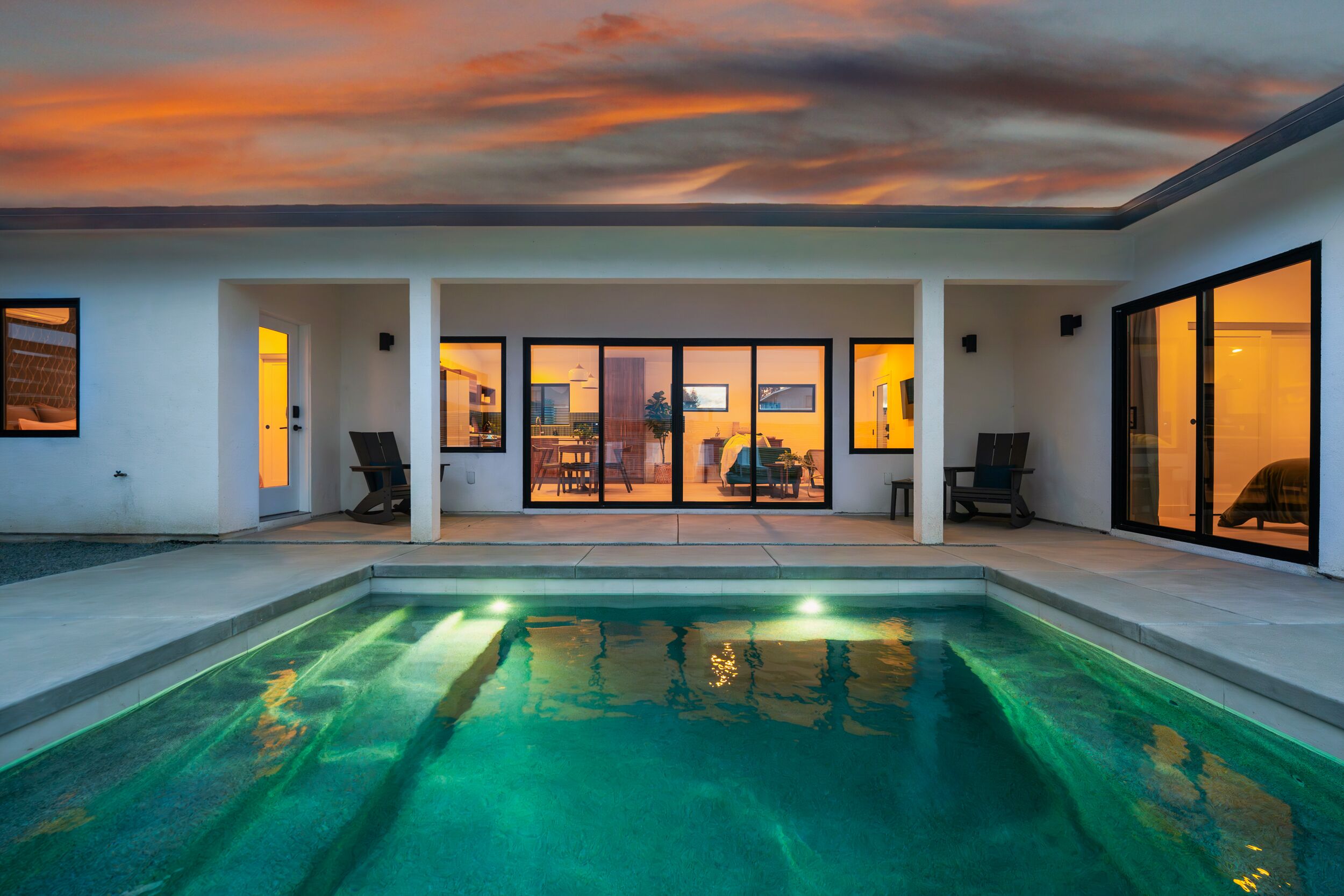 Outdoor pool, a heated pool