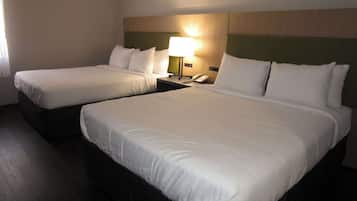 Standard Room, 2 Queen Beds, Non Smoking | Desk, iron/ironing board, free WiFi, bed sheets