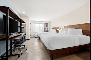 Suite, 2 Queen Beds, Non Smoking | Desk, free WiFi, bed sheets