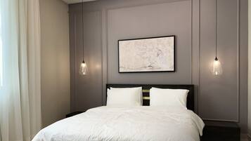 Design-huoneisto, 2 makuuhuonetta | 2 makuuhuonetta, pimennysverhot, silitysrauta/-lauta, ilmainen Wi-Fi