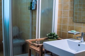 Regadera, bidet, toallas 